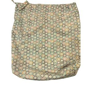 Fabric Storage Drawstring White Geometric Octagon Travel Laundry 12 x 15